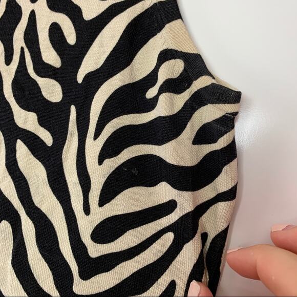 Josephine Chaus Zebra Y2K Knit Tank Top Small - Picture 4 of 6